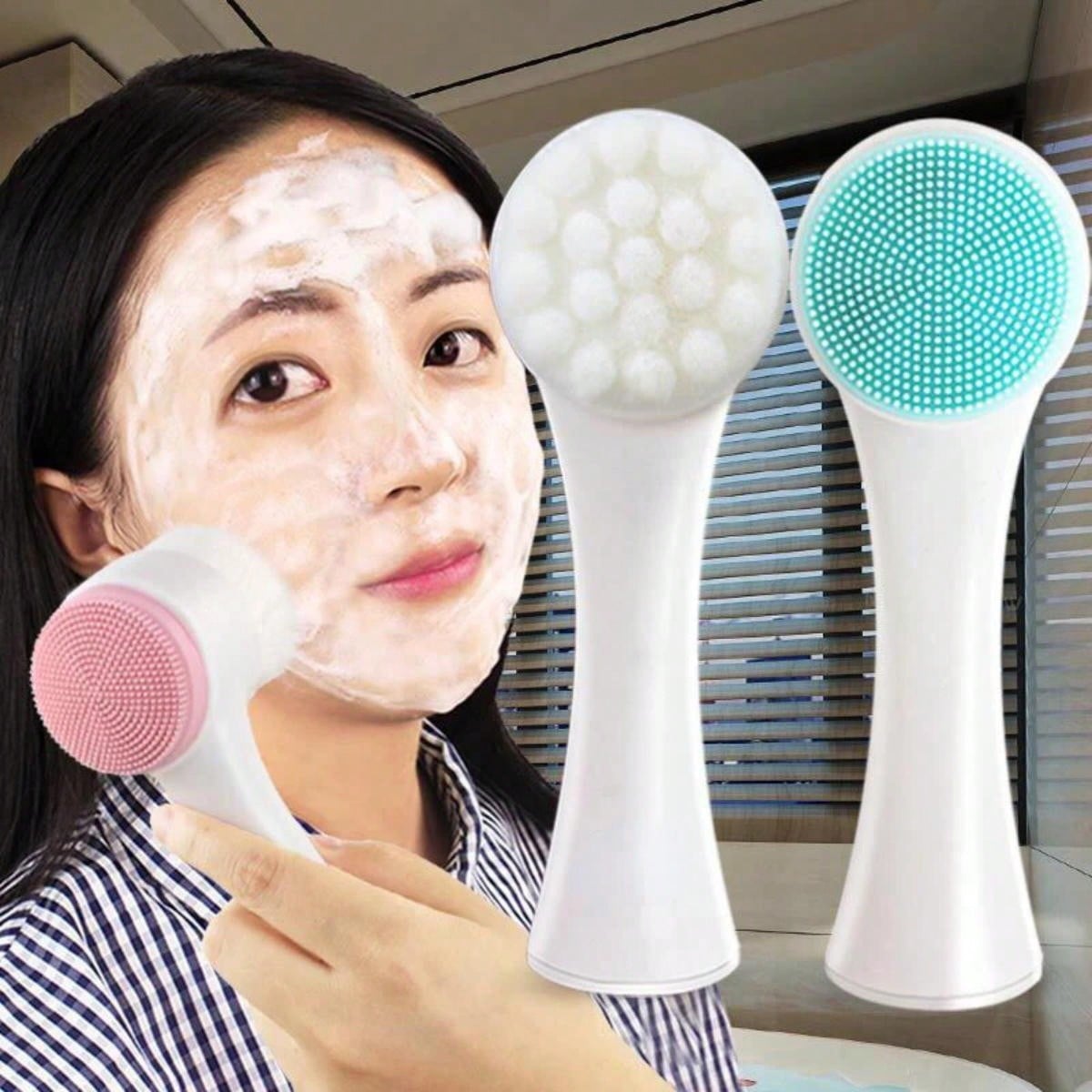 Silicone Face Scrubber Electric - Dupla face limpador facial silicone escova