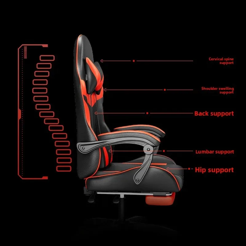 Massage - Cadeira de e-sports com luzes, alto-falante